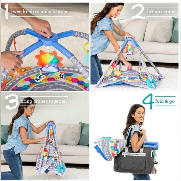 Infantino-4-in-1-Twist & Fold-Musical Mobile-Activity Gym - Picture 2 of 13
